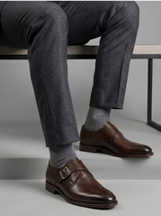 Black Double Monk Cap-Toe