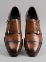Turin Double Monk Strap – Brown