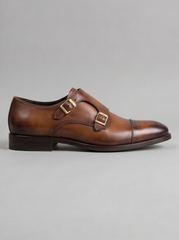 Turin Double Monk Strap – Brown