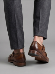 Turin Double Monk Strap – Brown