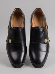 Turin Double Monk Strap – Black
