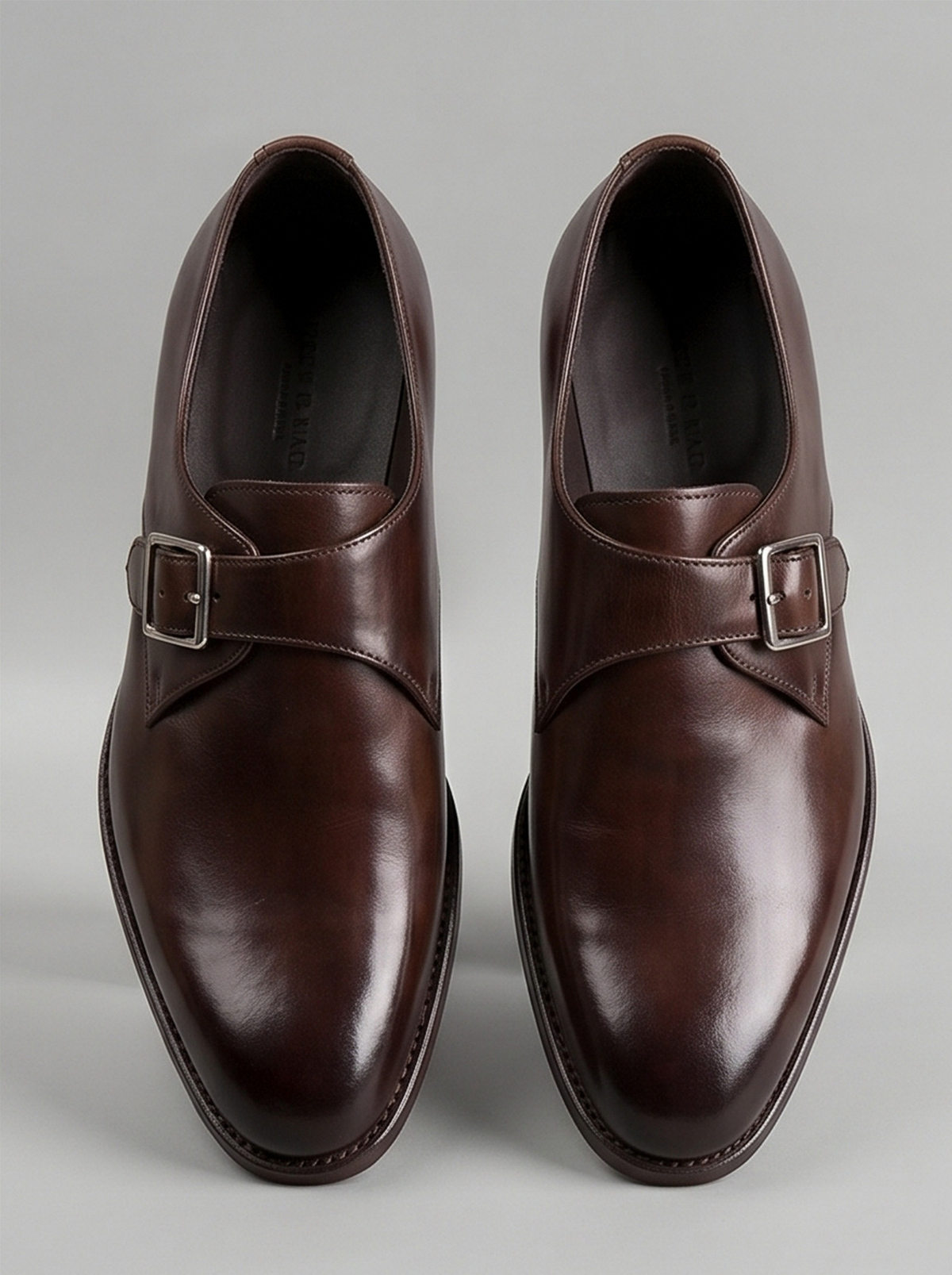 Black Double Monk Cap-Toe