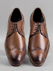 Tan Wingtip Derby Brogue