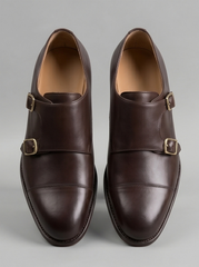 Tan Burnished Double Monk Cap-Toe