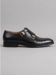 Turin Double Monk Strap – Black