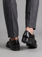 Turin Double Monk Strap – Black