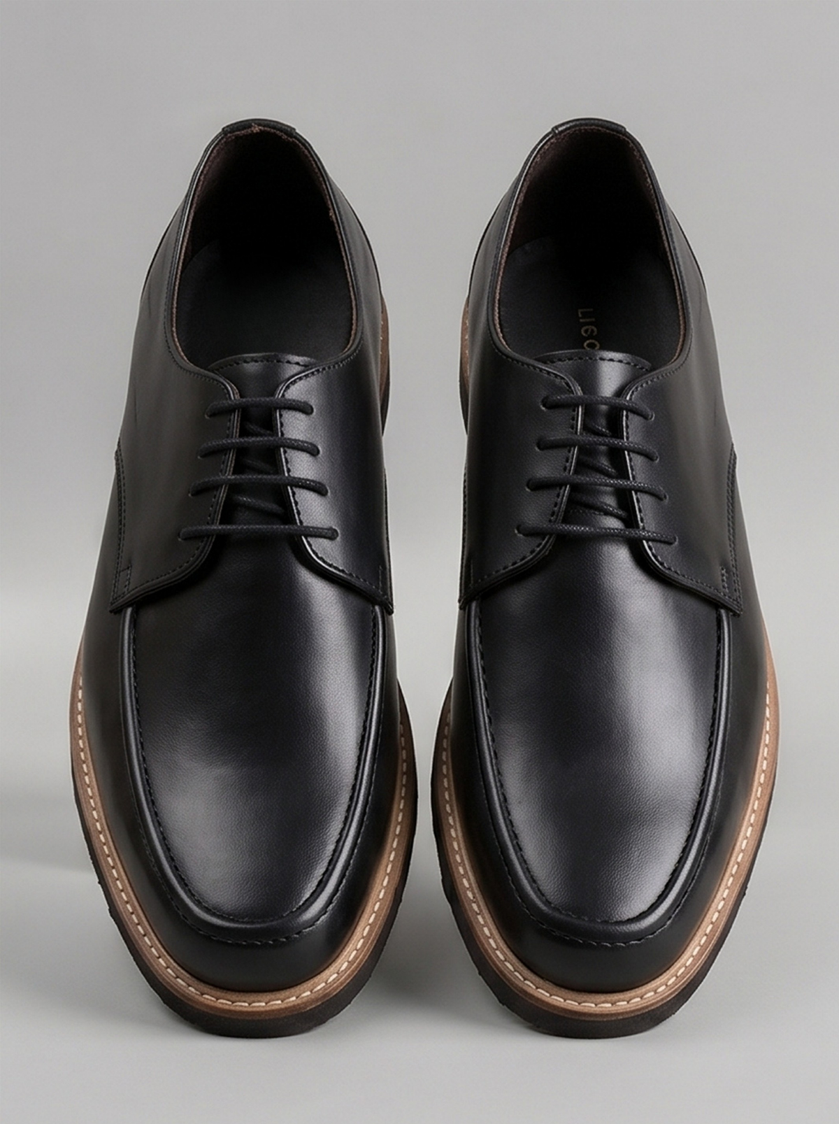 Black Plain-Toe Apron Derby