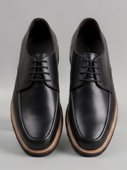 Black Plain-Toe Apron Derby
