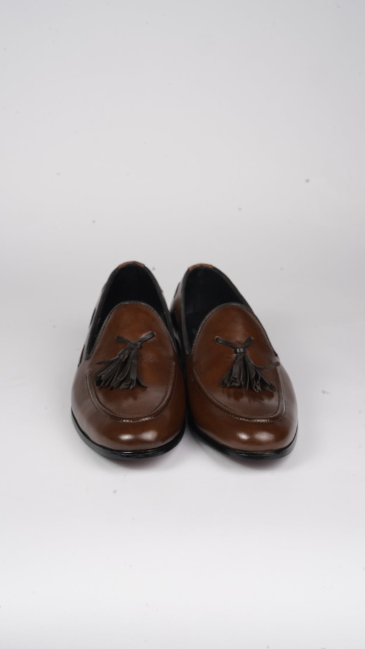 Classic Brown Leather Tassel Loafers